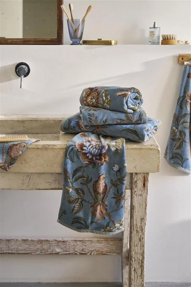 PiP Studio Duschtuch Secret Garden Blau Frottiervelours