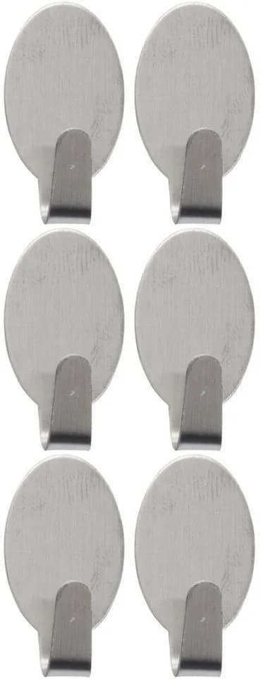 Koopman Handtuchhaken Wandhaken Selbstklebend 3 cm Rund / Eckig 6-er Set