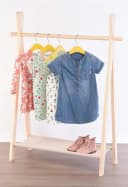 Koopman Kleiderständer Kinder Garderobe Braun Holz Stoff Bild 3