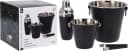 Koopman Cocktail-Set 4-tlg. Schwarz Metall mit Flaschenkühler, Shaker & Eiseimer Bild 1
