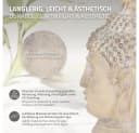 ECD Germany Buddha Kopf Statue Beige-Grau Kunststein Dekofigur Bild 3