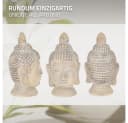 ECD Germany Buddha Kopf Statue Beige-Grau Kunststein Dekofigur Bild 4