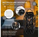 ECD Germany Ried-Kerzenlaterne Schwarz mit Glaseinsatz Bild 3