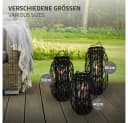 ECD Germany Ried-Kerzenlaterne Schwarz mit Glaseinsatz Bild 5