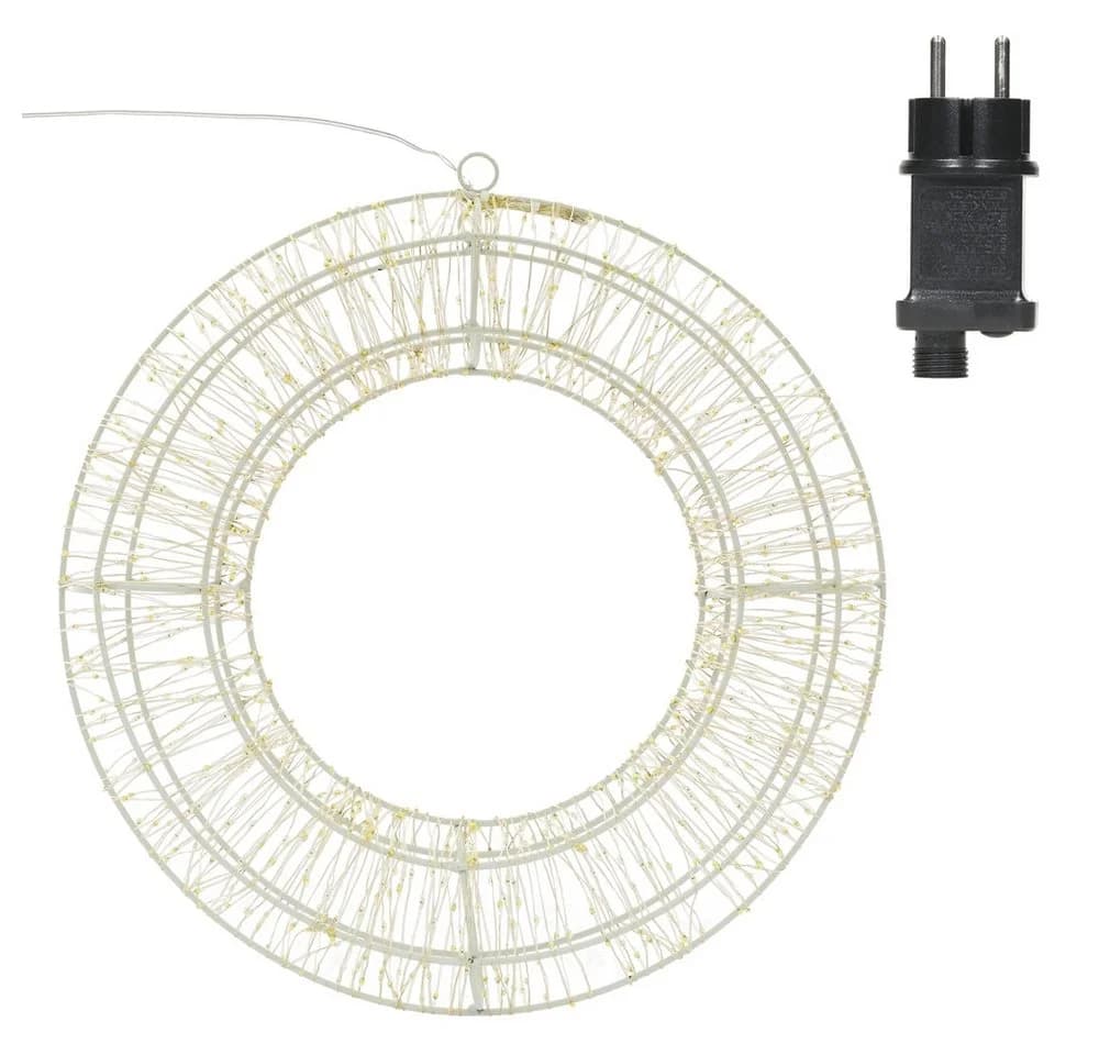 ECD Germany Dekokranz mit 960 LEDs & Timer, Ø38cm, Warmweiß, IP44