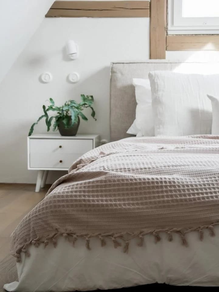 BOHORIA Tagesdecke Urban Loft Waffeloptik Braun 100% Baumwolle
