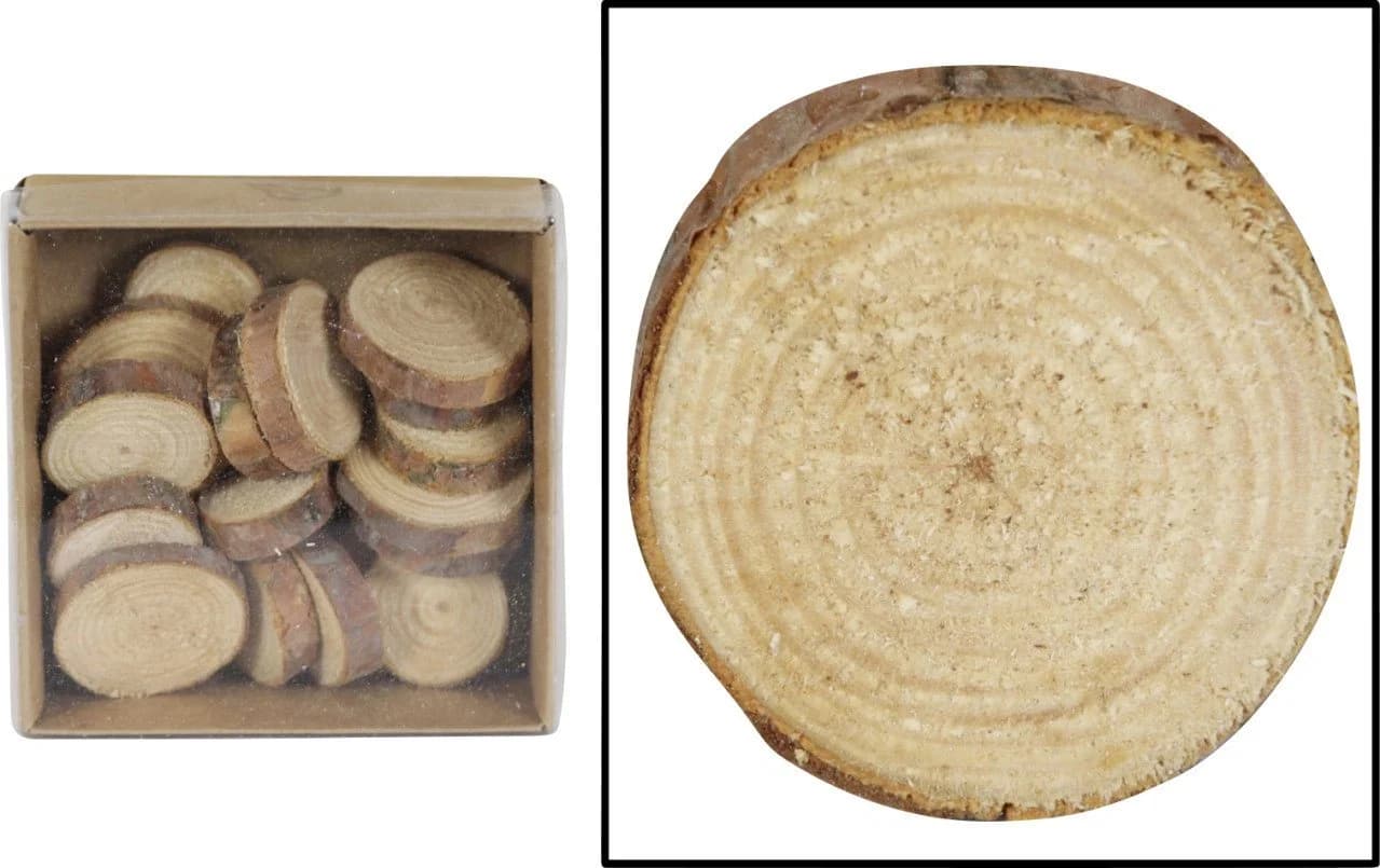 DIJK Holzscheiben Ø 2 cm 20 Stück Natur
