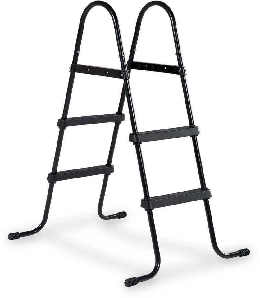 EXIT Poolleiter Schwarz mit Anti-Rutsch-Sprossen für Rahmenhöhen 60-90 cm