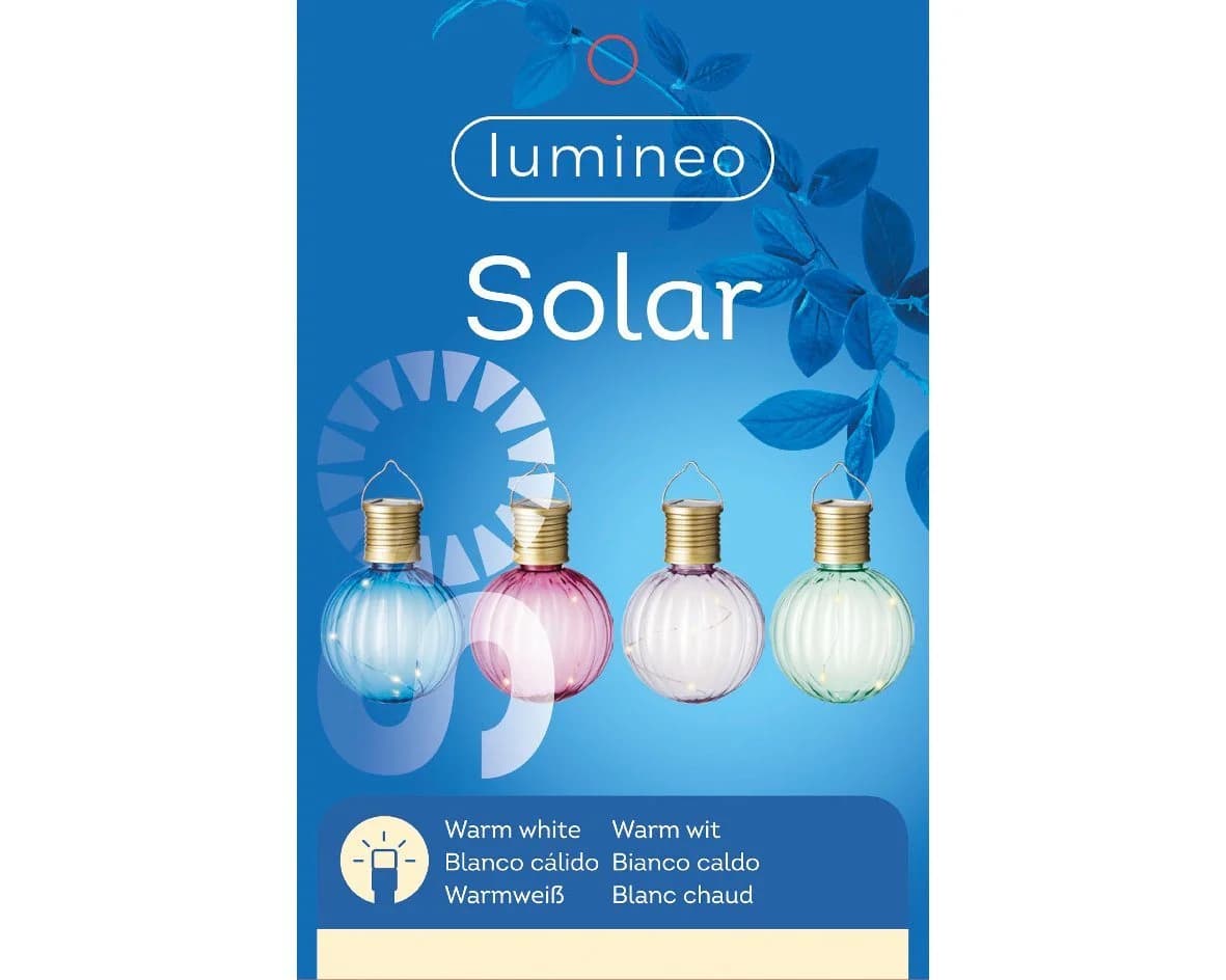 Lumineo LED Solarleuchte 4er Set - Bunte Gartenleuchten - Bild 3