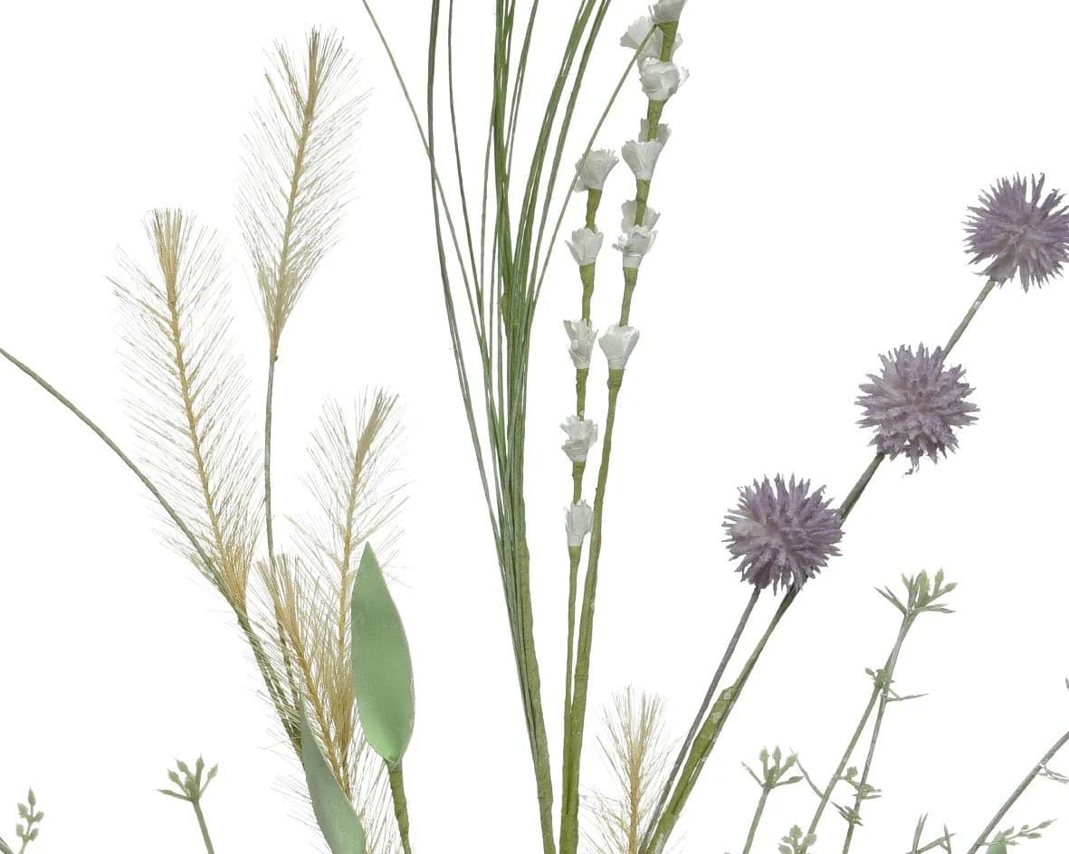 Kunstblume Decoris season decorations Wildblumen und Gräser 70cm Grün/Lila
