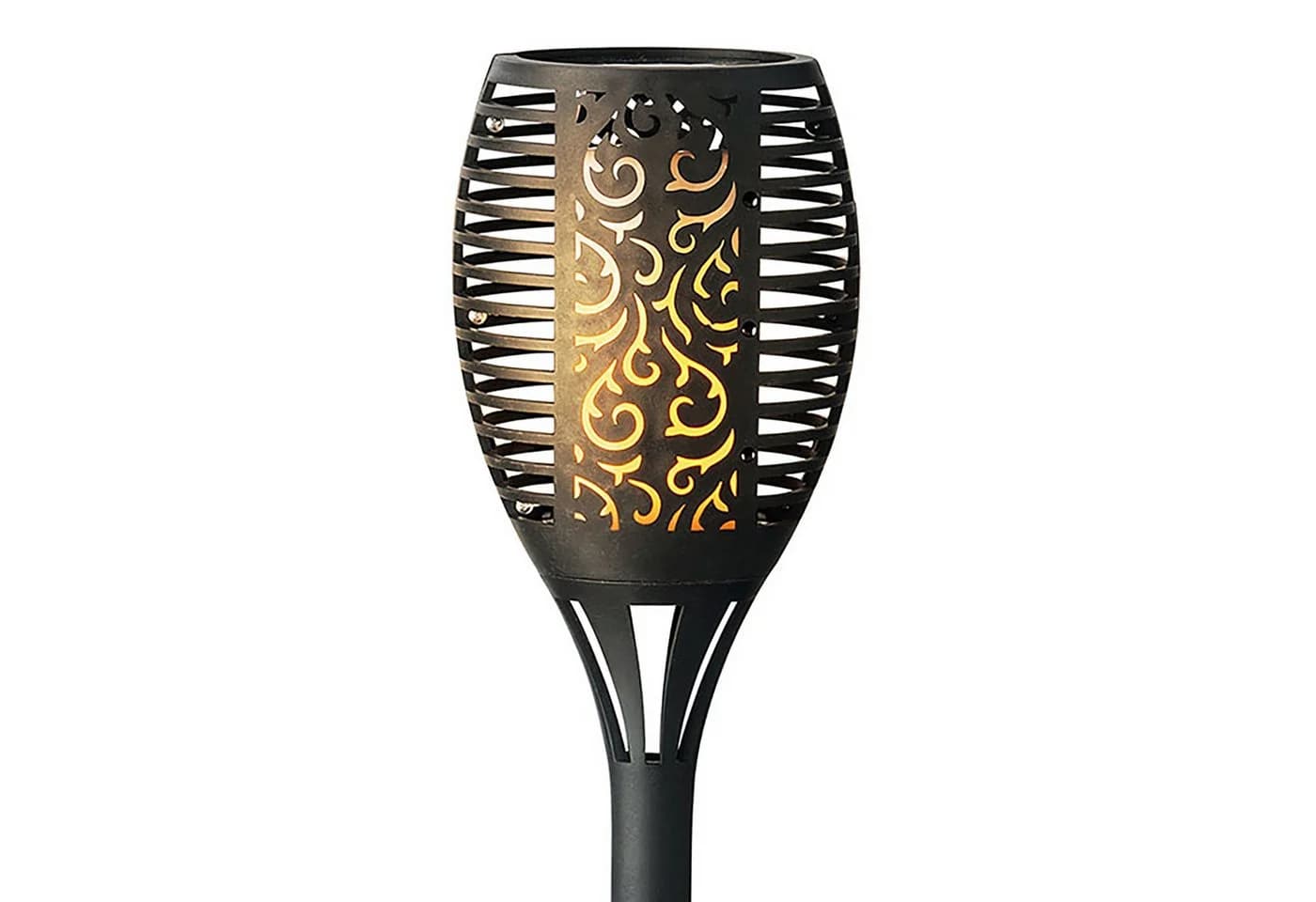 Lumineo LED Solar Gartenleuchte Schwarz Flacker-Effekt