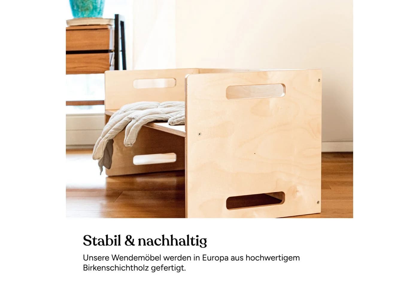 Ehrenkind Kinderhocker Montessori Wendehocker & Wendebank Birkenschichtholz - Bild 5