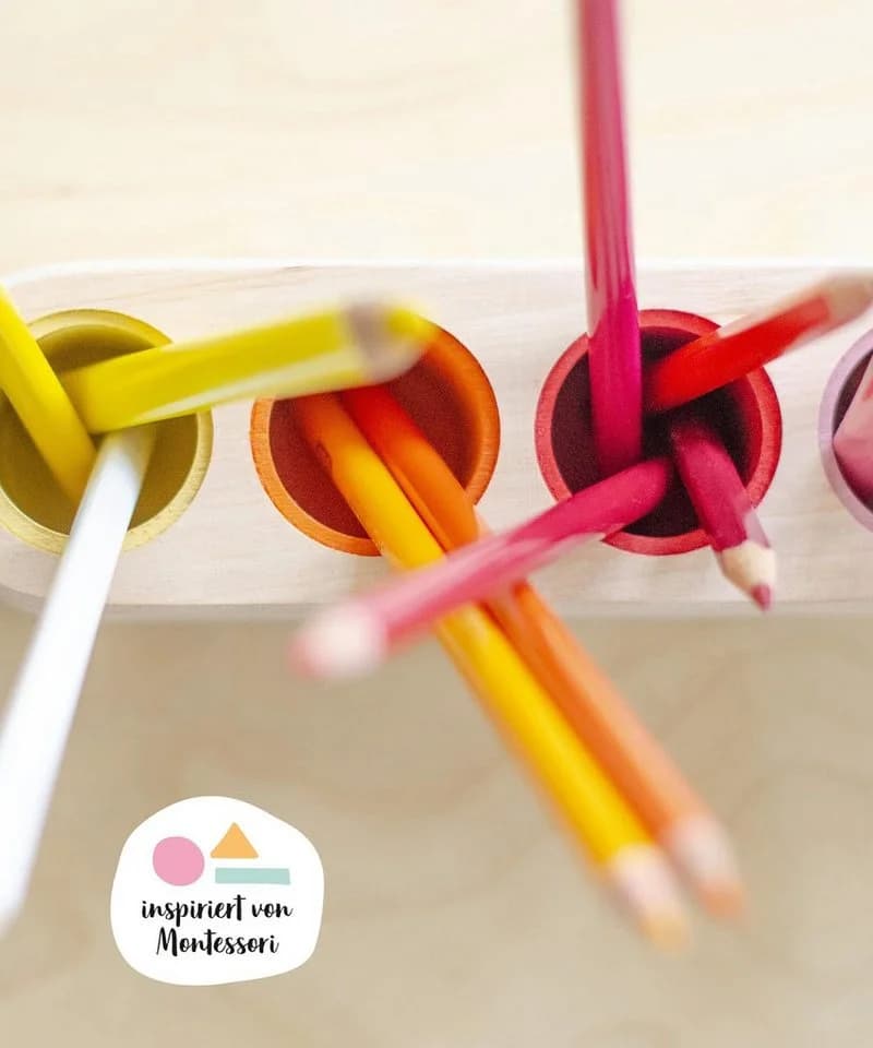 Ehrenkind Buntstifthalter Bunt Massivholz Montessori - Bild 4