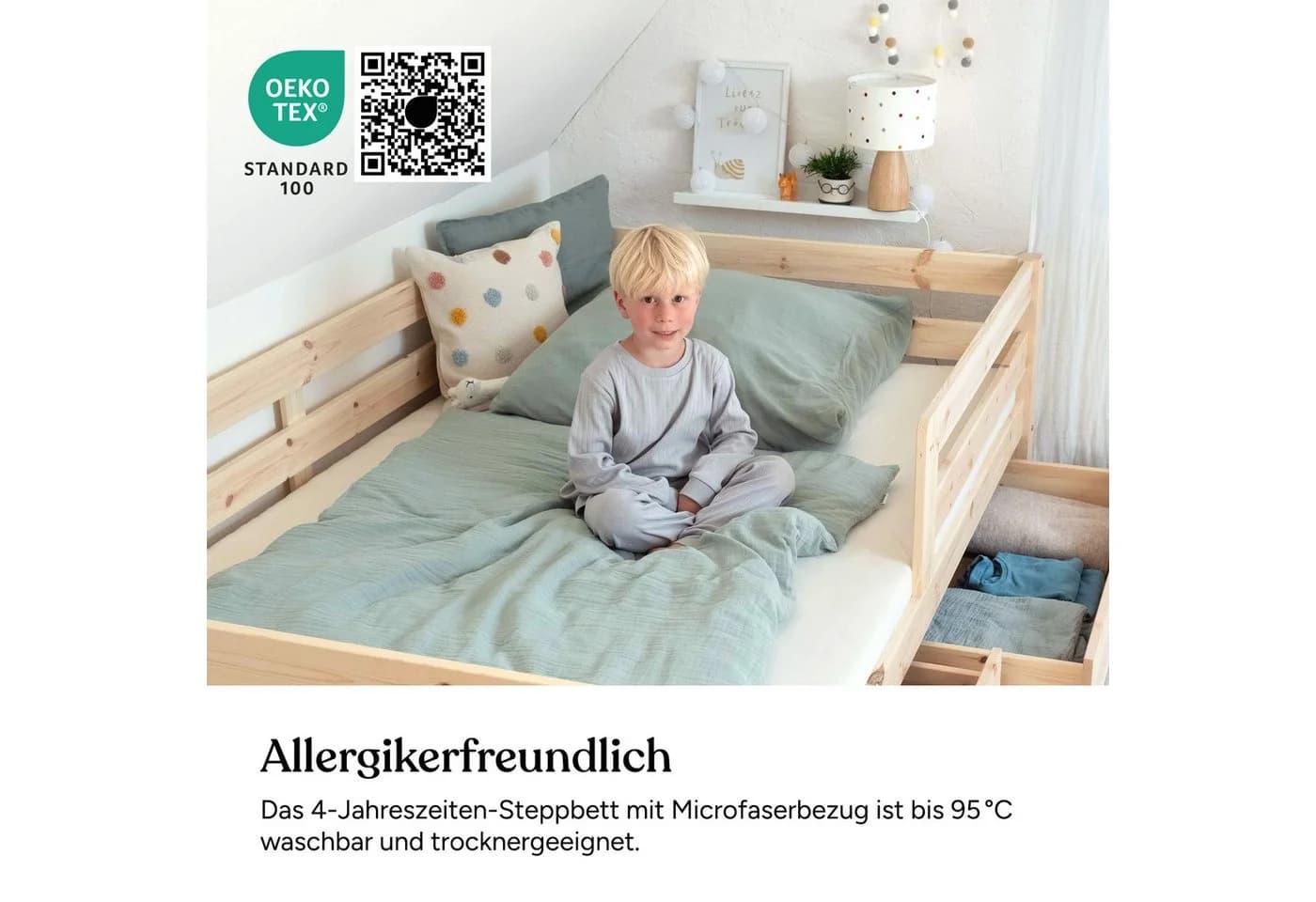 Ehrenkind Steppbett + Kopfkissen Kinder-Set Atmungsaktiv OEKO-TEX - Bild 4