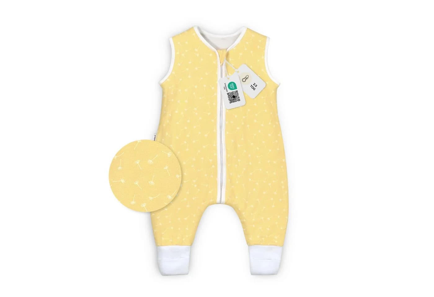 Ehrenkind Babyschlafsack Sommer mit Beinen Bio-Baumwolle Gelb 1 TOG - Bild 2
