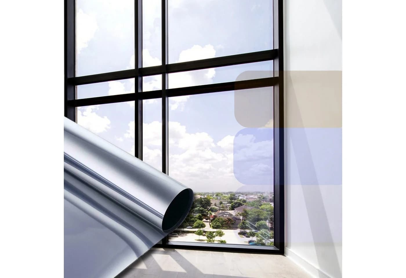 sa roca Sonnenschutz-Fensterfolie Spiegelfolie UV-Schutz Silber - Bild 2