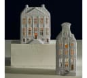 &Klevering Teelichthalter Lichthaus Grachtenhaus Nr. 5 Weiß Keramik Bild 1