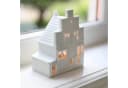 &Klevering Teelichthalter Lichthaus Grachtenhaus Vermeer Keramik Weiß Bild 1