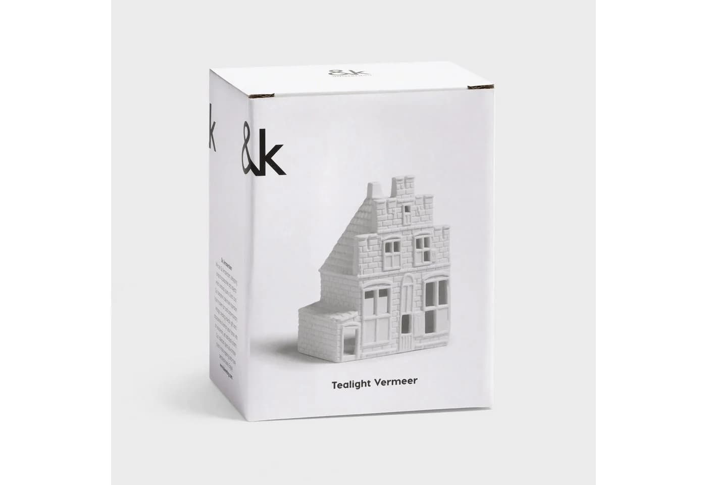 &Klevering Teelichthalter Lichthaus Grachtenhaus Vermeer Keramik Weiß - Bild 4