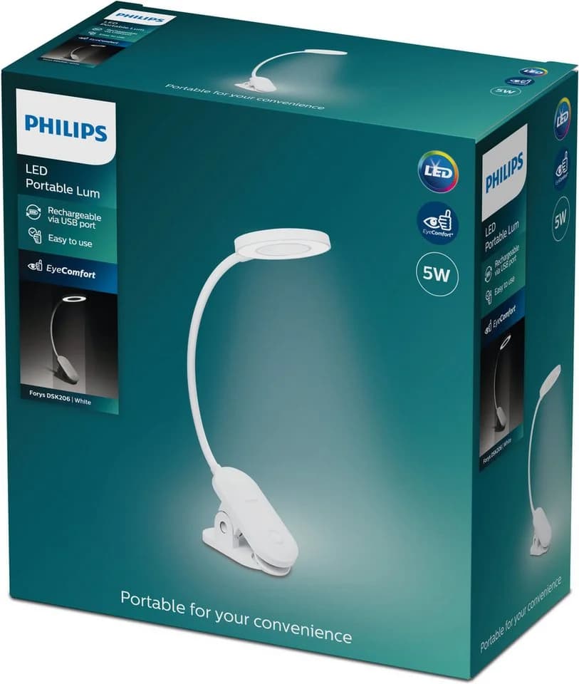 Philips LED Schreibtischlampe Forys mit Clip, Akku & Touchdim - Bild 4