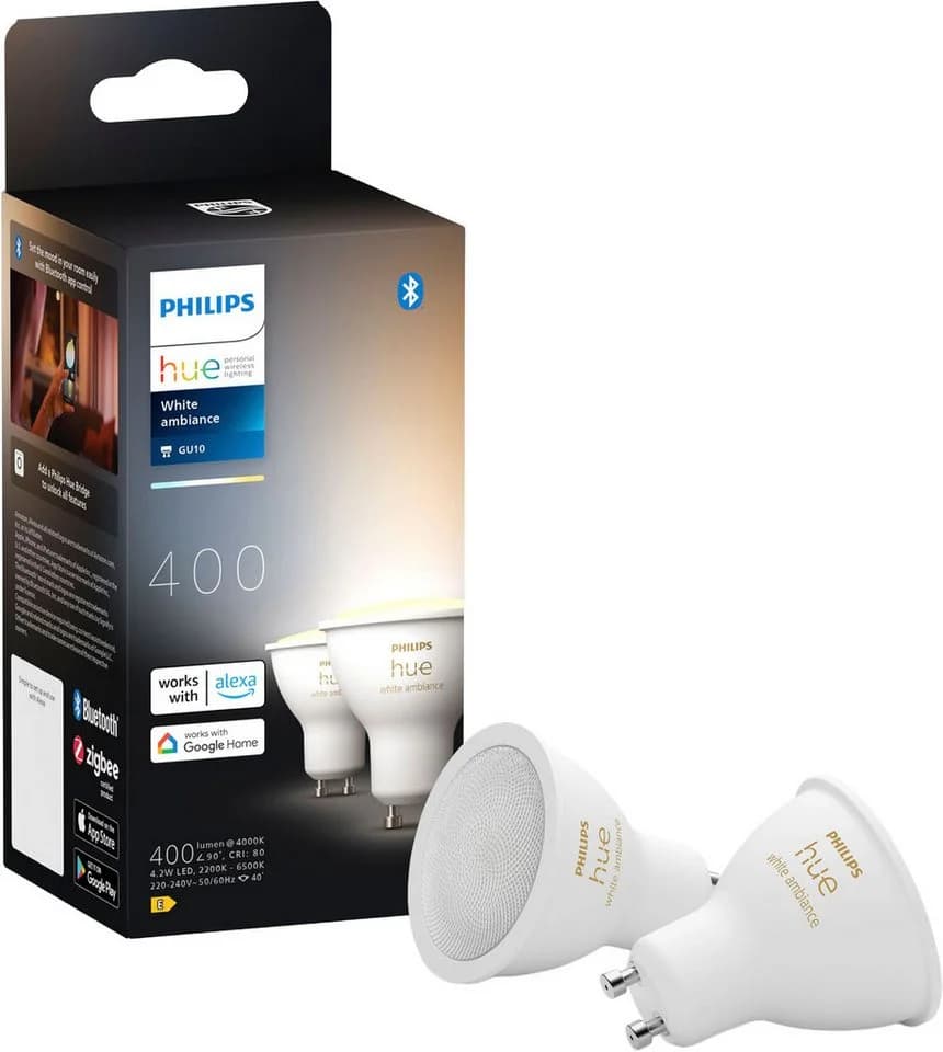 Philips Hue LED-Leuchtmittel White Ambiance 400lm GU10 2er Set - Bild 2