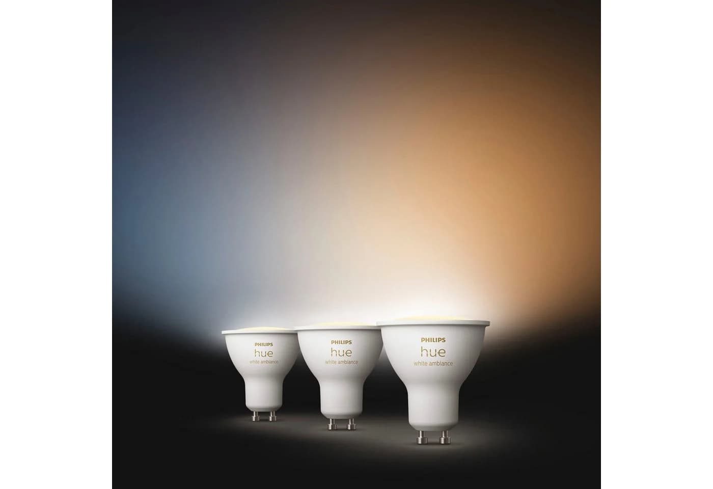 Philips Hue LED-Leuchtmittel White Ambiance GU10 3er Set