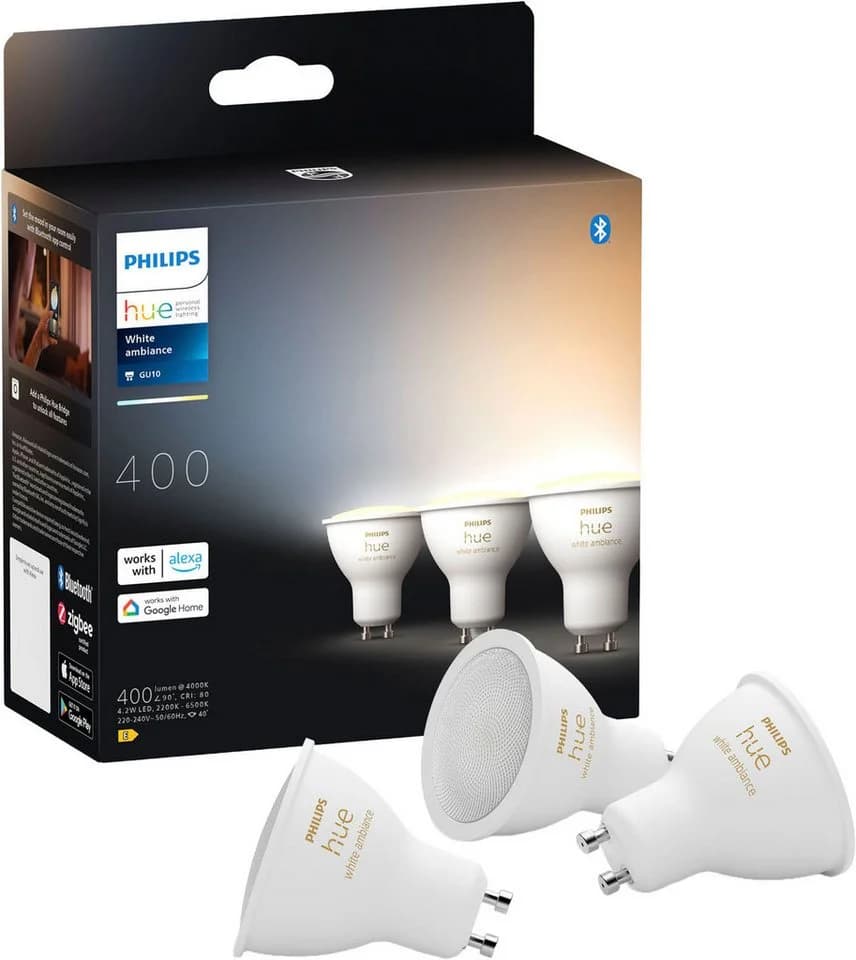 Philips Hue LED-Leuchtmittel White Ambiance GU10 3er Set - Bild 2