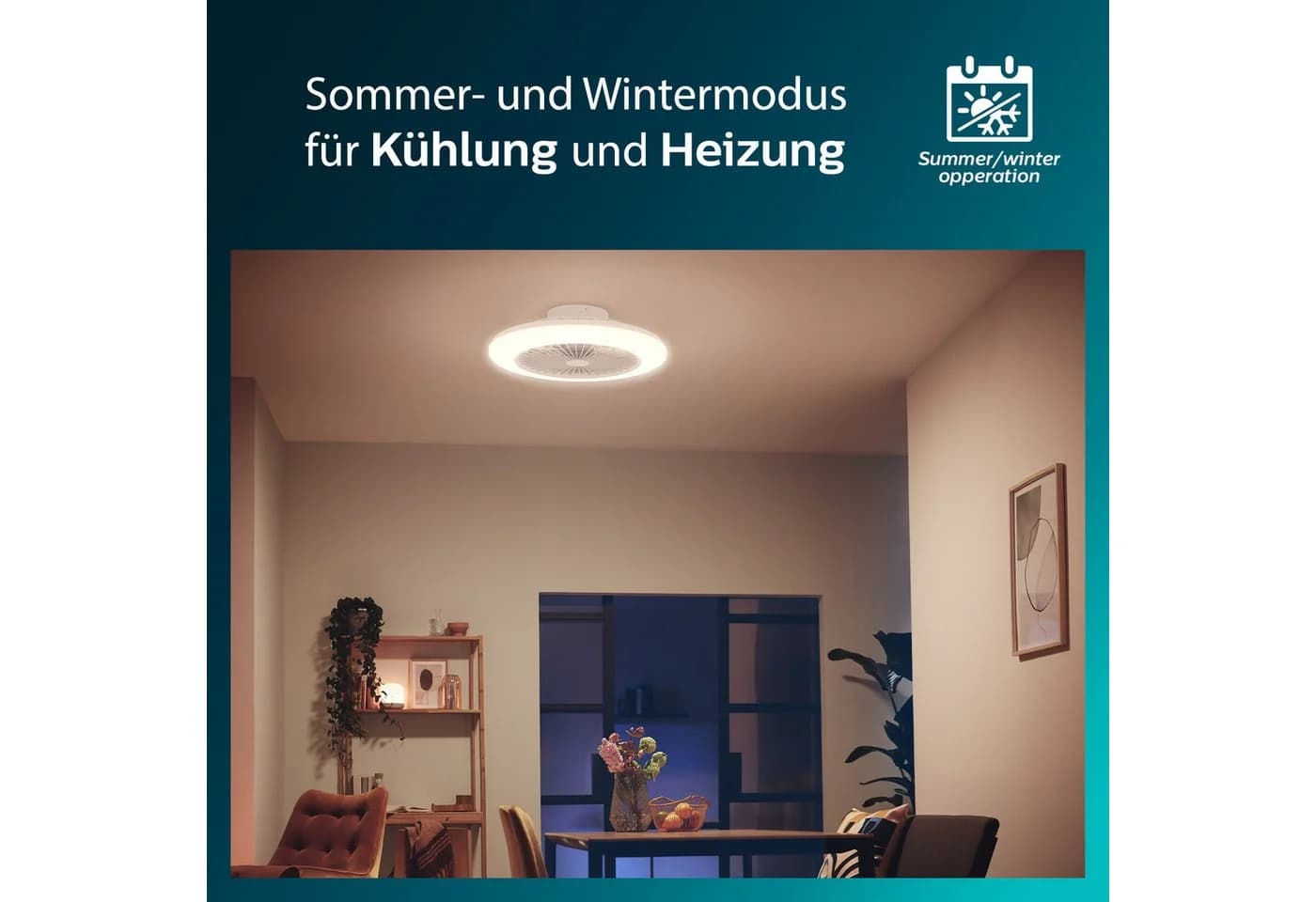 Philips LED Deckenleuchte Deckenventilator Amigo Weiß - Bild 3