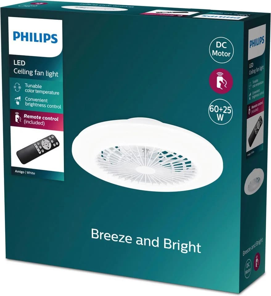 Philips LED Deckenleuchte Deckenventilator Amigo Weiß - Bild 5