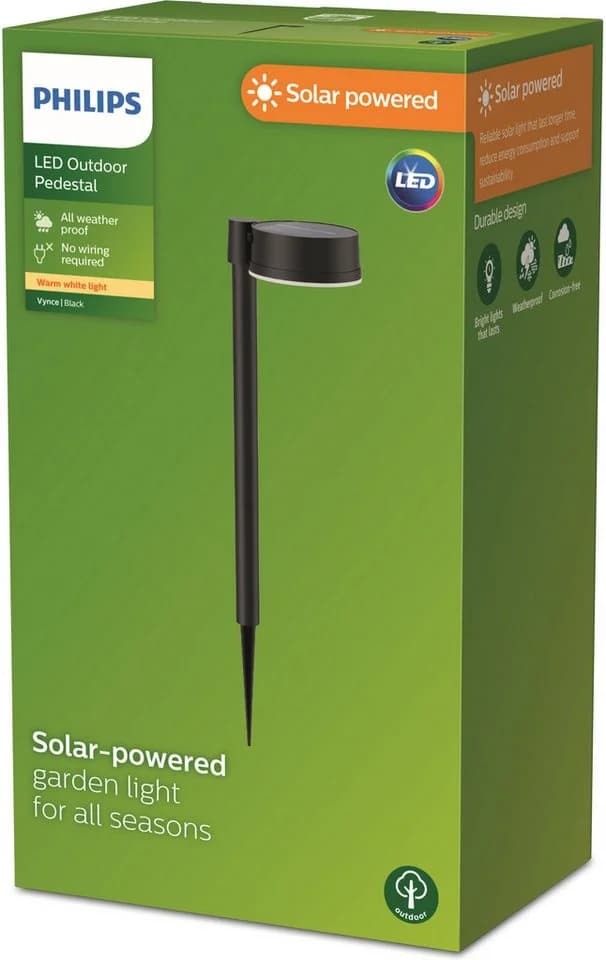 Philips Vynce Solar-Gartenleuchte LED Schwarz mit Erdspieß - Bild 3