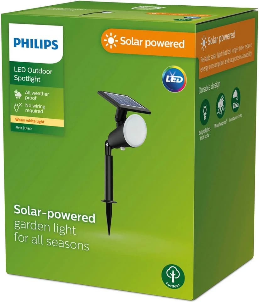 Philips LED Solarleuchte Outdoor Jivix Spiess 1.4W Schwarz - Bild 4