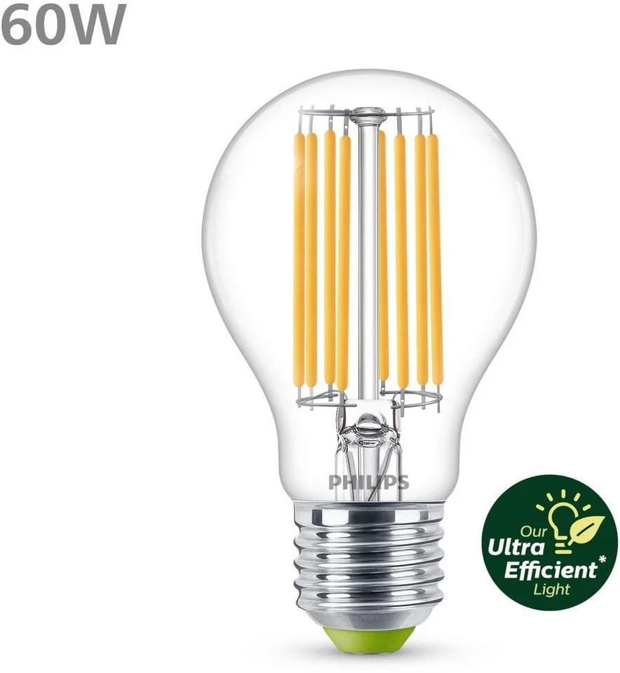 Philips LED-Leuchtmittel Ultra Efficient 60W A60 2700K E27 3 St. Warmweiß - Bild 2