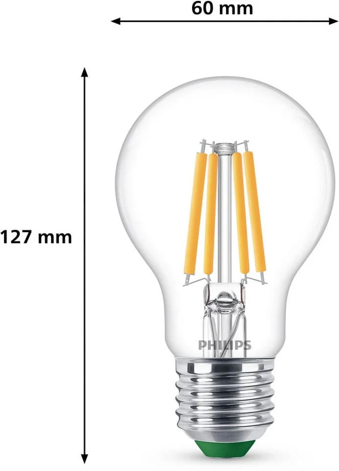 Philips LED-Leuchtmittel Ultra Efficient 60W A60 2700K E27 3 St. Warmweiß - Bild 5