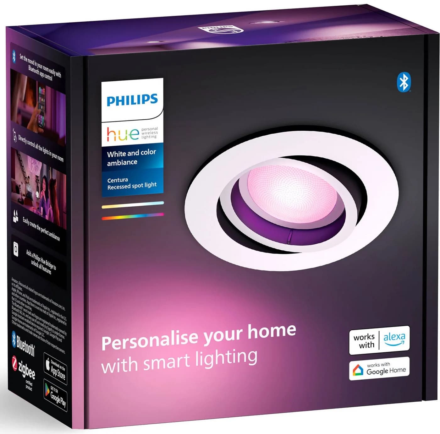 Philips Hue LED Einbauleuchte White & Color Ambiance Centura Einbauspot rund