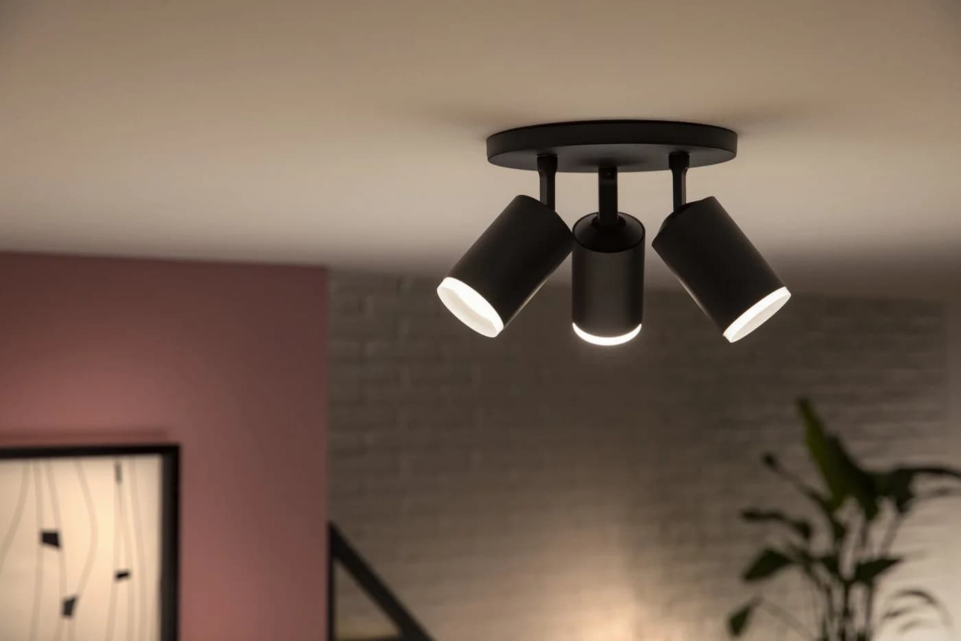Philips Hue Fugato 3er Deckenspot LED Schwarz White & Color Ambiance