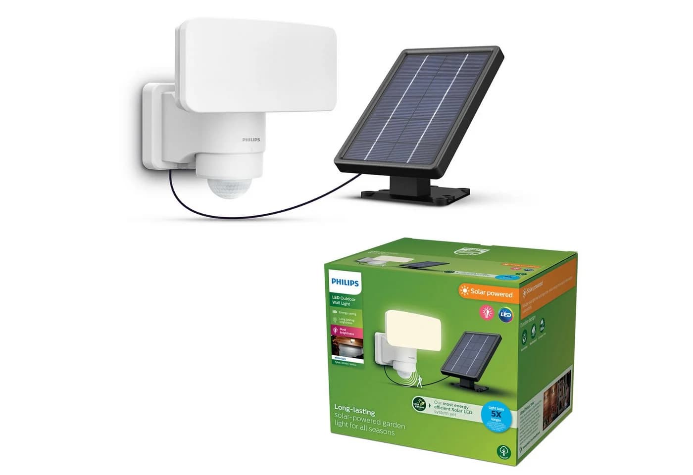 Philips LED-Solar-Außenstrahler Tylus, weiß, Sensor - Bild 2