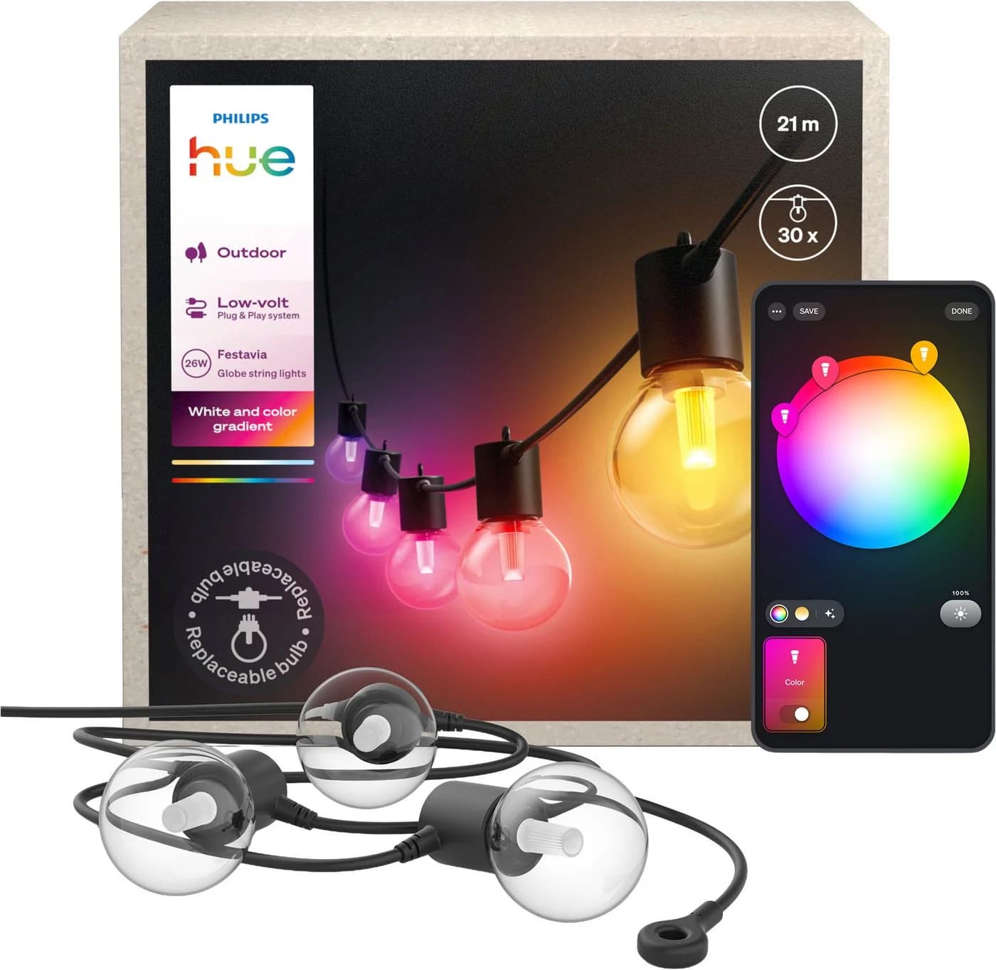 Philips Hue Lichterkette Festavia Globe Outdoor 21m - Bild 2