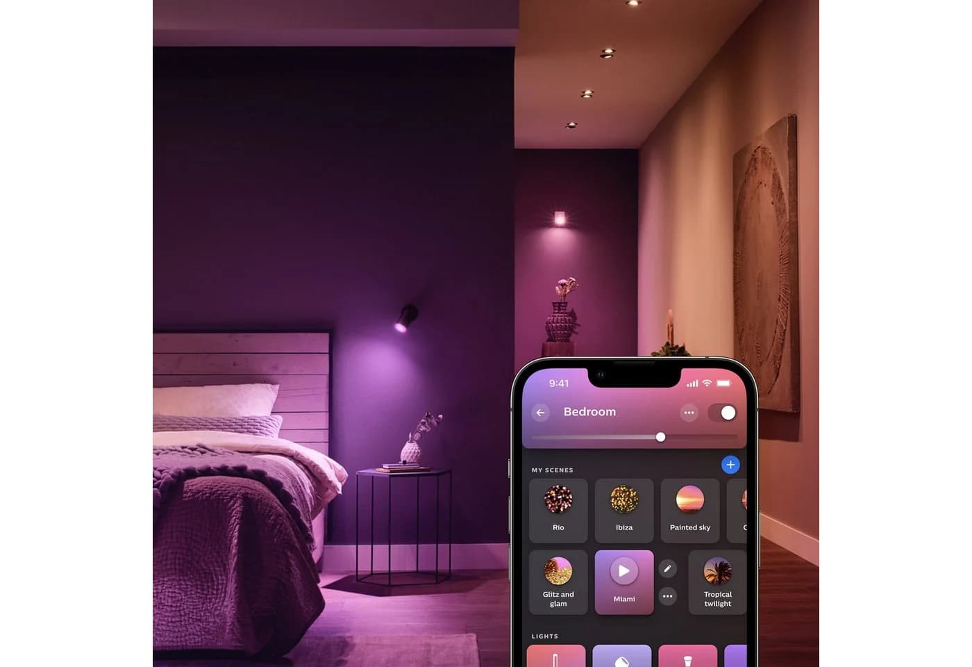 Philips Hue LED-Leuchtmittel Starter Kit Bridge Pro 3x White & Color Ambiance Dimmschalter GU10 - Bild 4