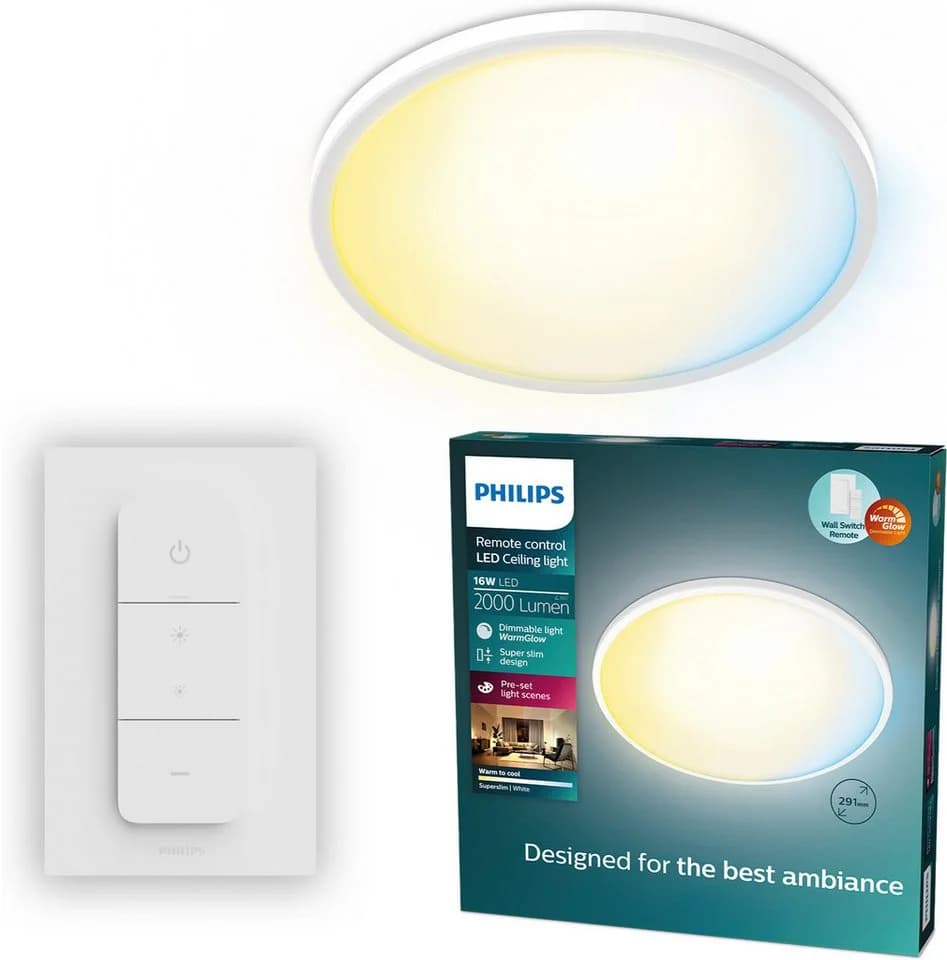 Philips LED Deckenleuchte Superslim All-in-one Schwarz CCT Dimmbar Fernbedienung - Bild 2