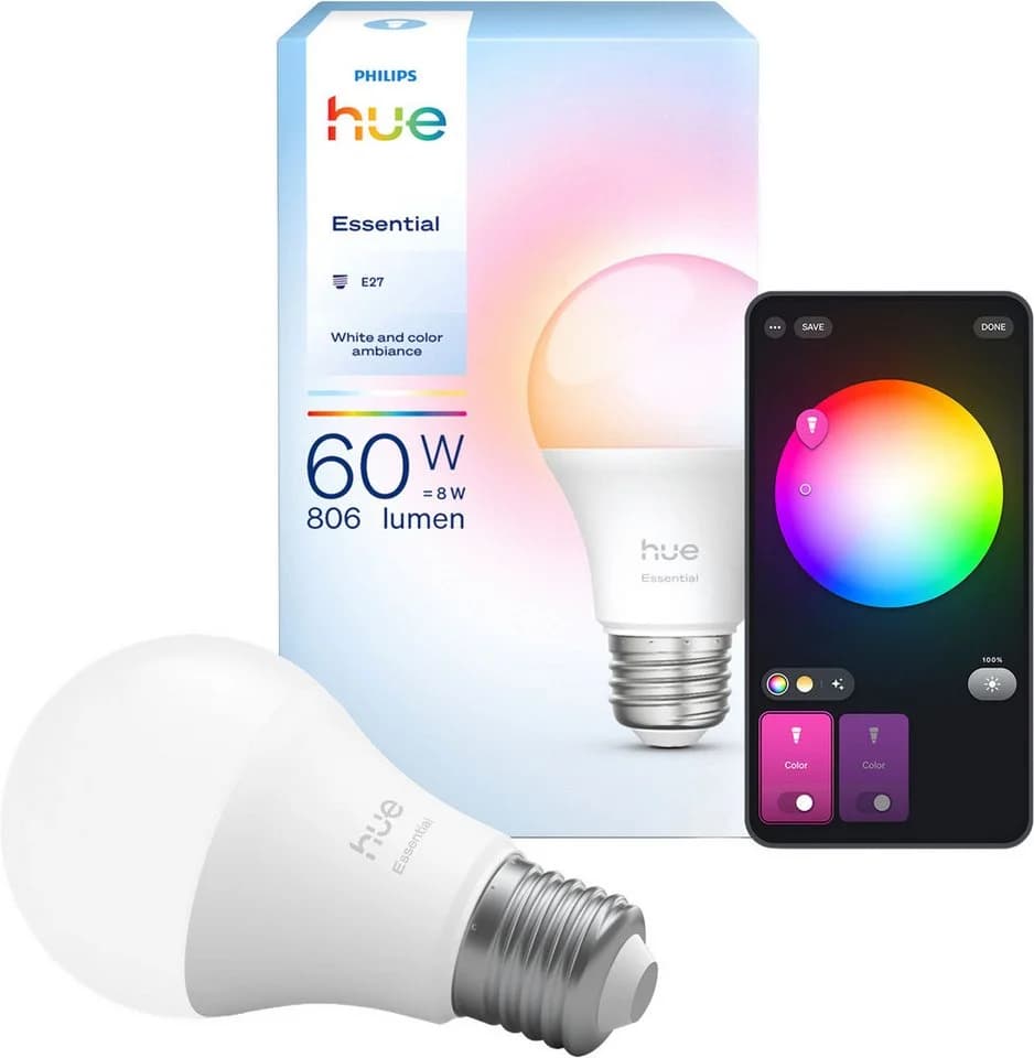 Philips Hue Essential White & Color Ambiance LED-Leuchtmittel E27 Smarte Lampe - Bild 2