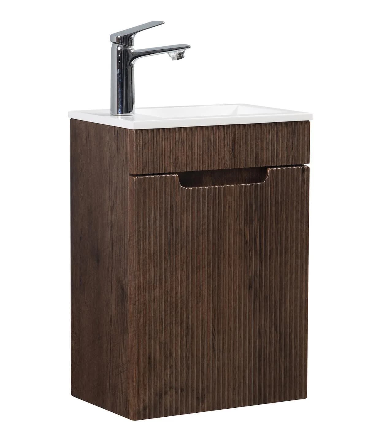 Badplaats Gäste-WC-Möbelset Thermis 2-teilig Walnuss Braun