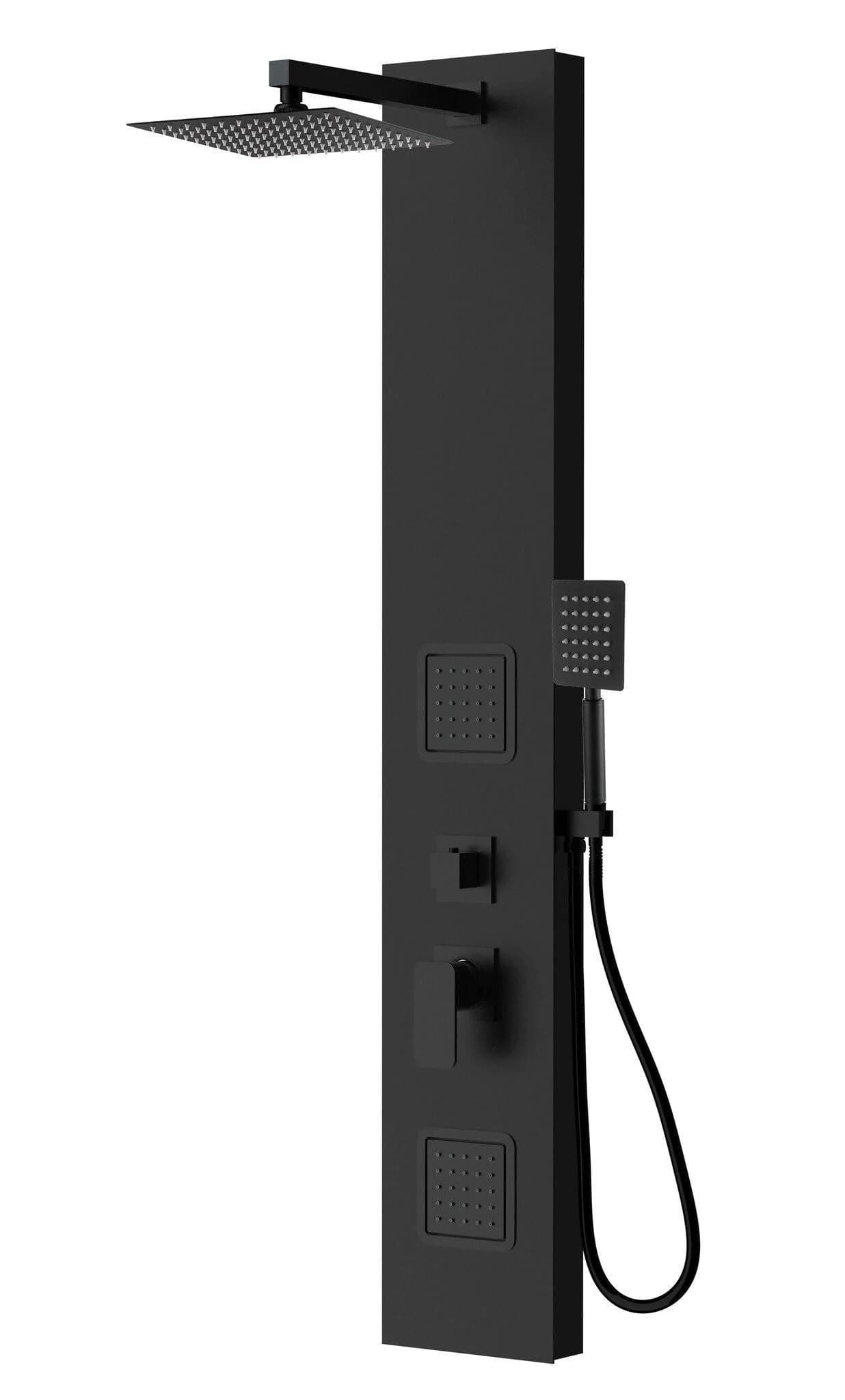 Badplaats DUSCHPANEEL Hudson mit Mischbatterie Schwarz PVC
