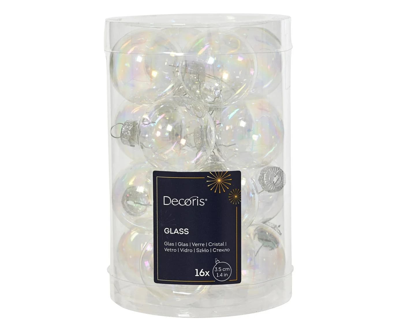 Kaemingk Weihnachtsbaumkugel Glas 3,5cm 16 Stück Klar Irisierend - Bild 2