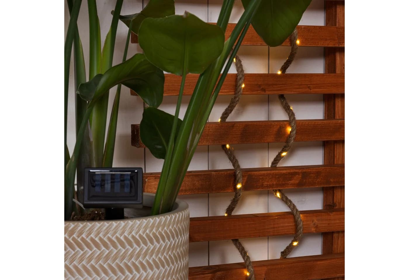 Lumineo LED Solarleuchte 5m Jute Warmweiß Dauerlicht - Bild 3
