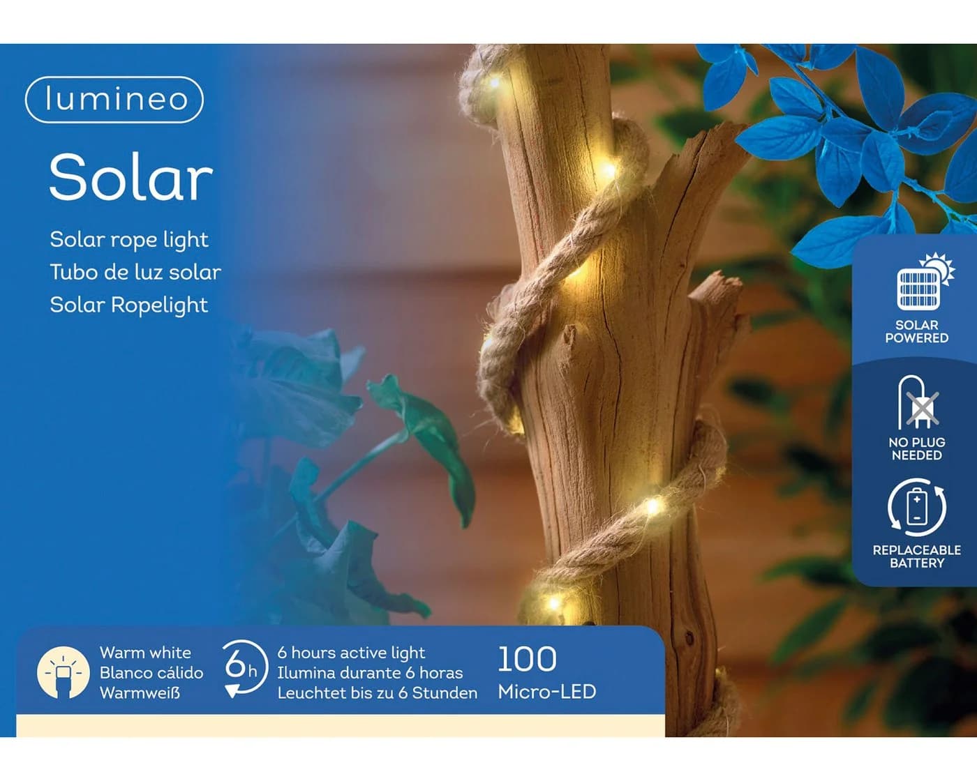 Lumineo LED Solarleuchte 5m Jute Warmweiß Dauerlicht - Bild 5