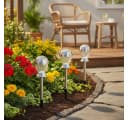 Kaemingk Solar Kugelleuchte Gartenlicht LED mit Erdspieß Silber Bild 1
