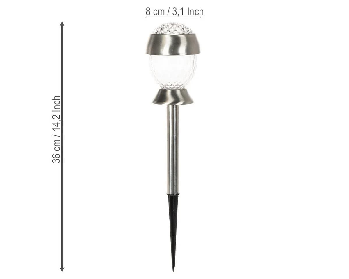Kaemingk Solar Kugelleuchte Gartenlicht LED mit Erdspieß Silber - Bild 4
