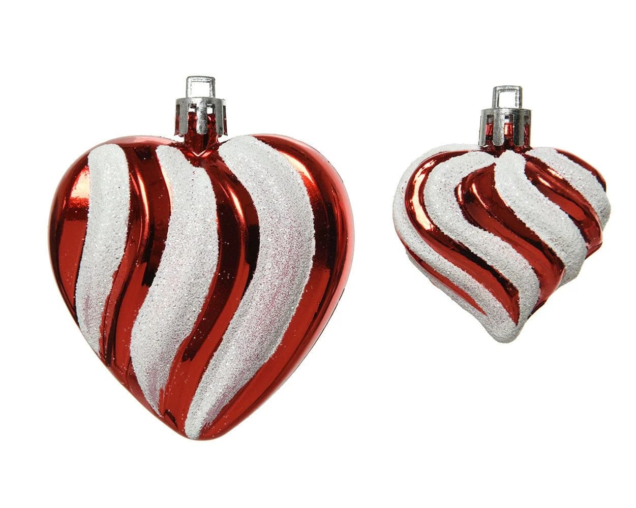 Kaemingk Christbaumschmuck Herzen 2er Set Rot/Weiß Kunststoff