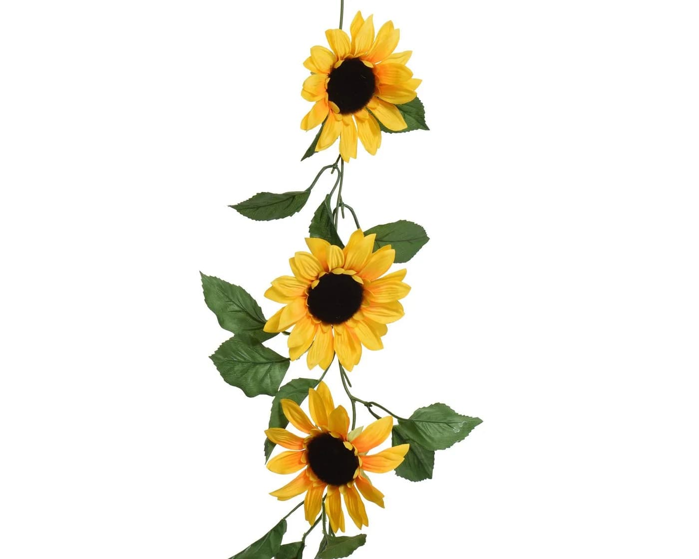 Decoris season decorations Künstliche Sonnenblumen Girlande 10x150cm Gelb/Grün - Bild 2
