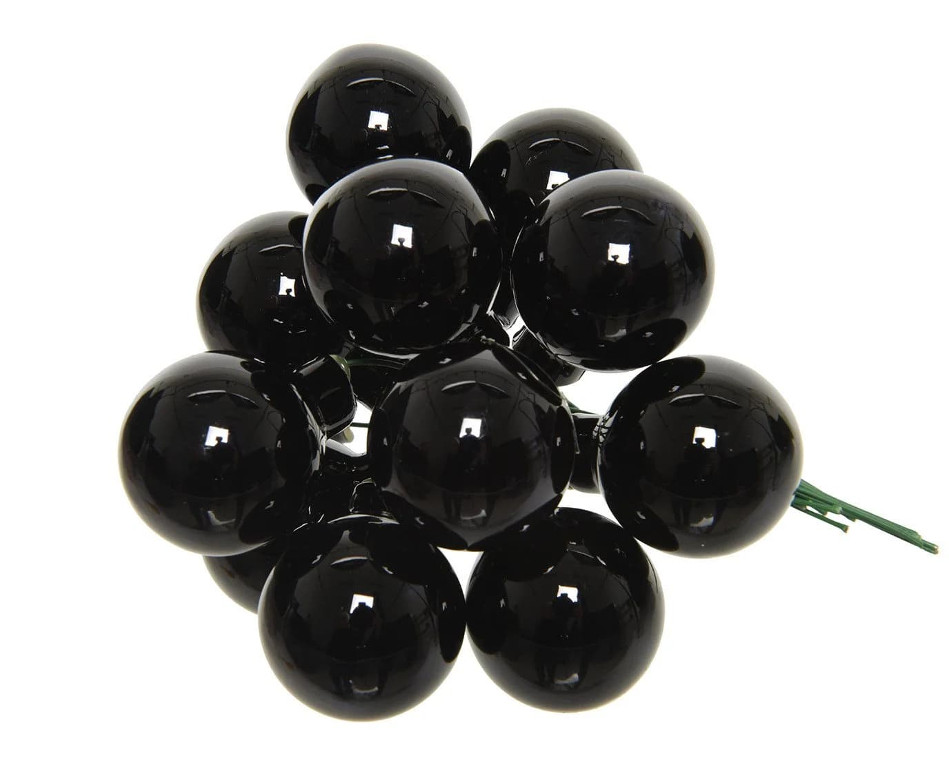 Kaemingk Weihnachtsbaumkugeln, 12 Stück, 2,5 cm, Schwarz, Glaskugeln